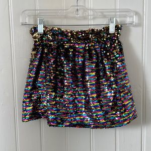 Zara rainbow/gold sequin skirt. Girls size 6/7. Like new.